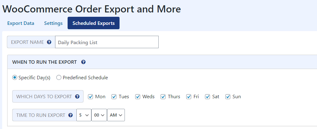 Scheduled exports