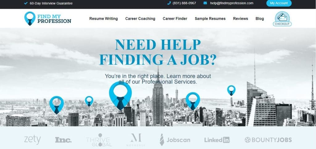 Find My Profession landing page