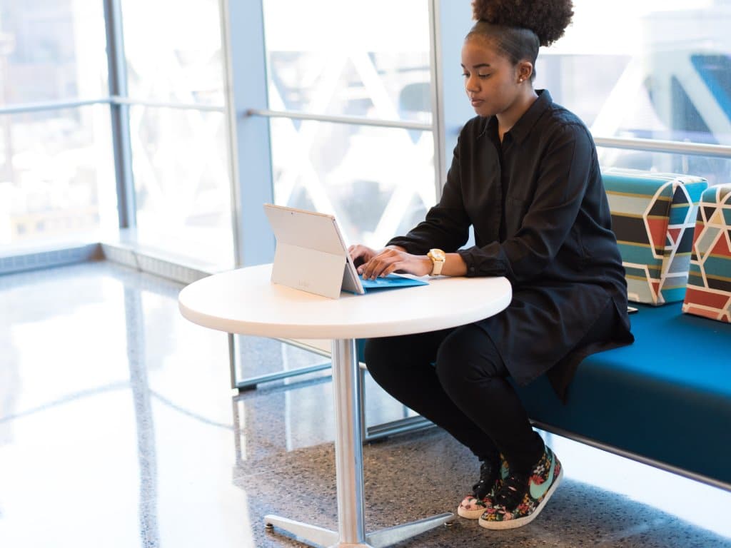 Woman with a laptop