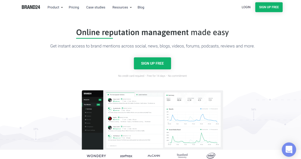 Brand24 landing page