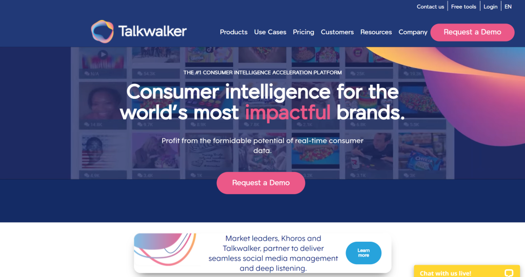 Talkwalker landing page
