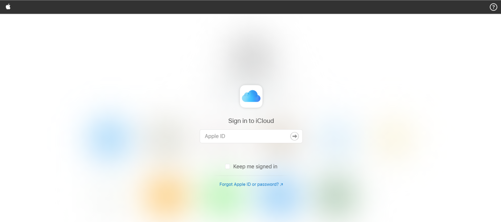 Apple iCloud landing page