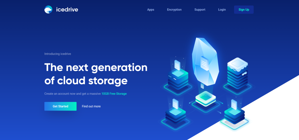 Icedrive landing page